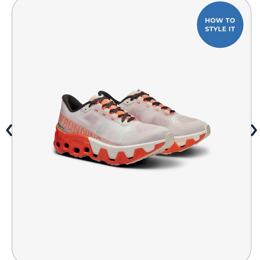 ON Running White and Orange Sneakers